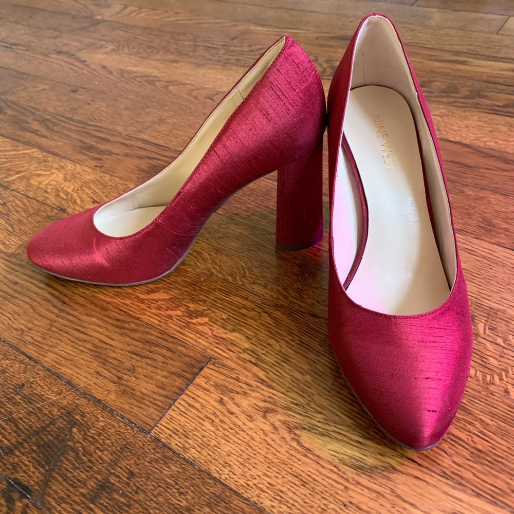 Nine West Red Satin Heels